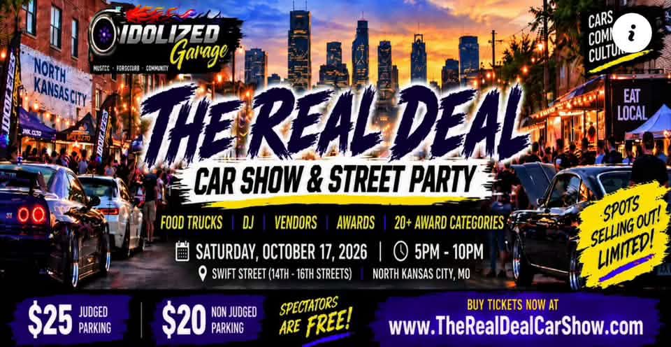 Flyer for The Real Deal Car Show & Street Party