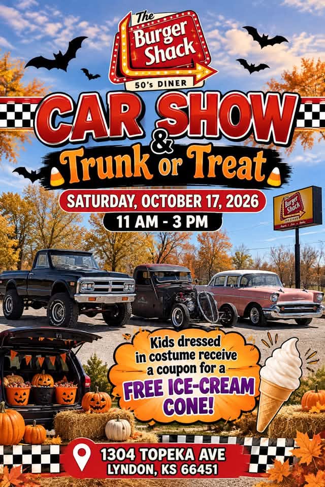 Flyer for The Burger Shack Car Show & Trunk or Treat