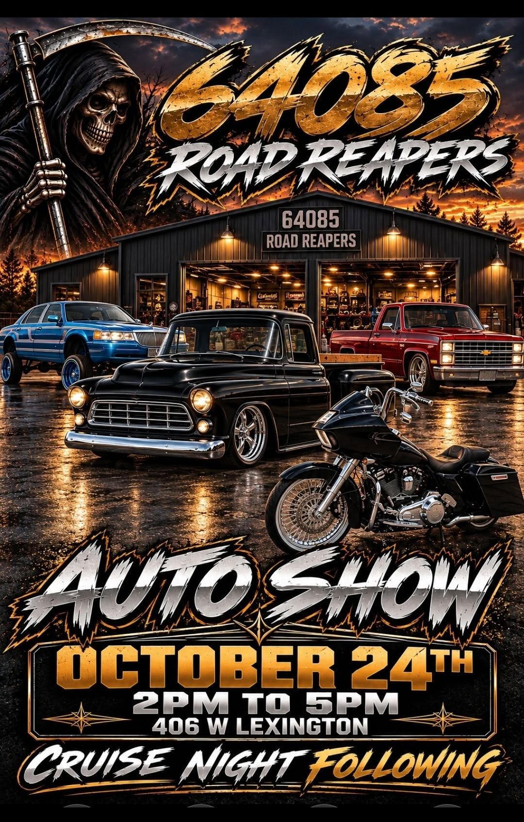 Flyer for 64085 Road Reapers Auto Show