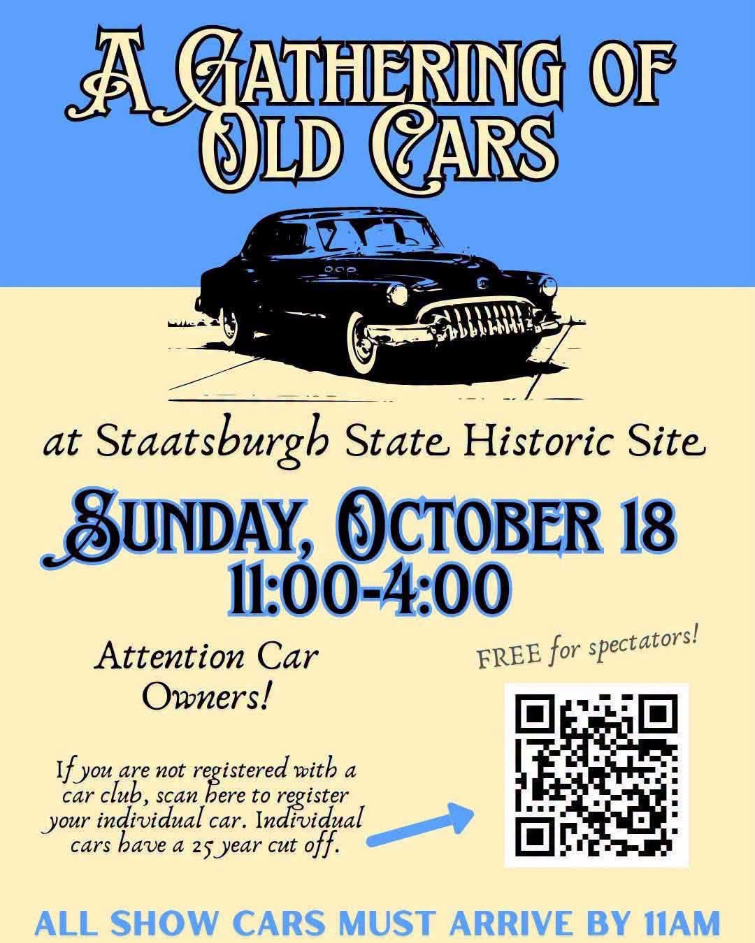 Flyer for A Gathering of Old Cars at Staatsburgh State Historic Site