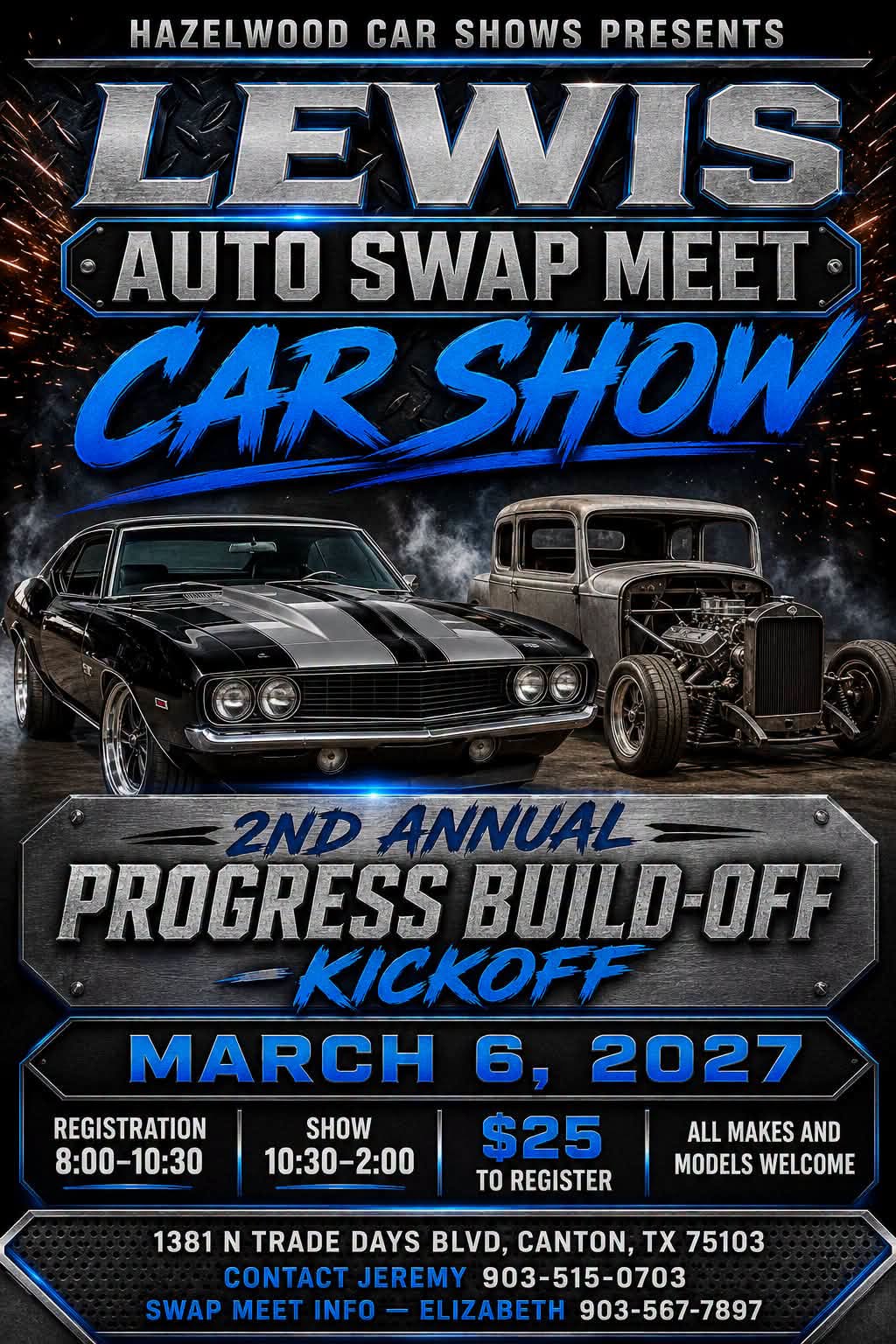 Flyer for Lewis Auto Swap Meet Car Show