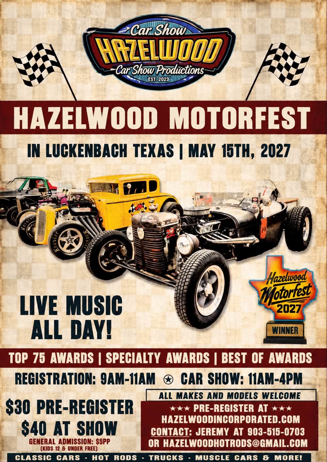 Flyer for Hazelwood Motorfest