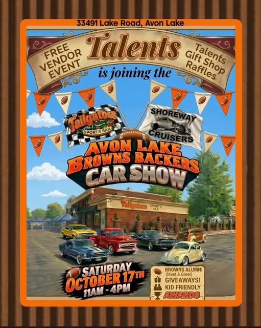 Flyer for Avon Lake Browns Backers Car Show