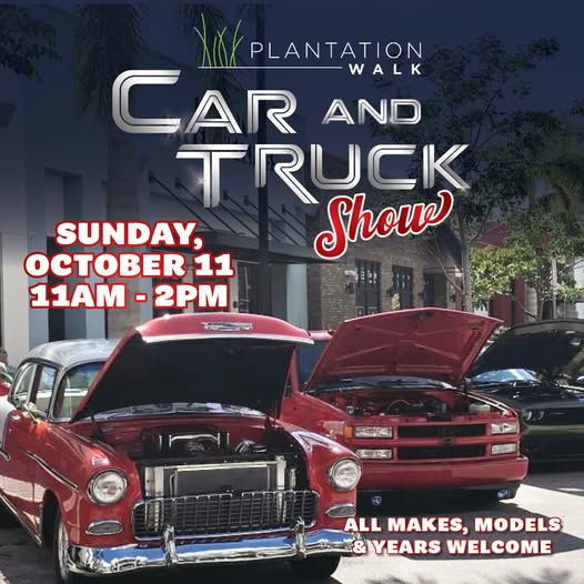Flyer for Plantation Walk Car and Truck Show