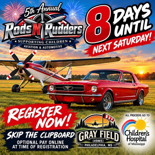 Flyer for 5th Annual Rods N Rudders Supporting Children