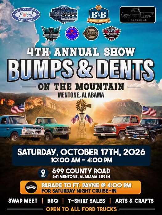 Flyer for 4th Annual Bumps & Dents on the Mountain