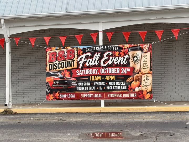 Flyer for Chip's Cars & Coffee Fall Event