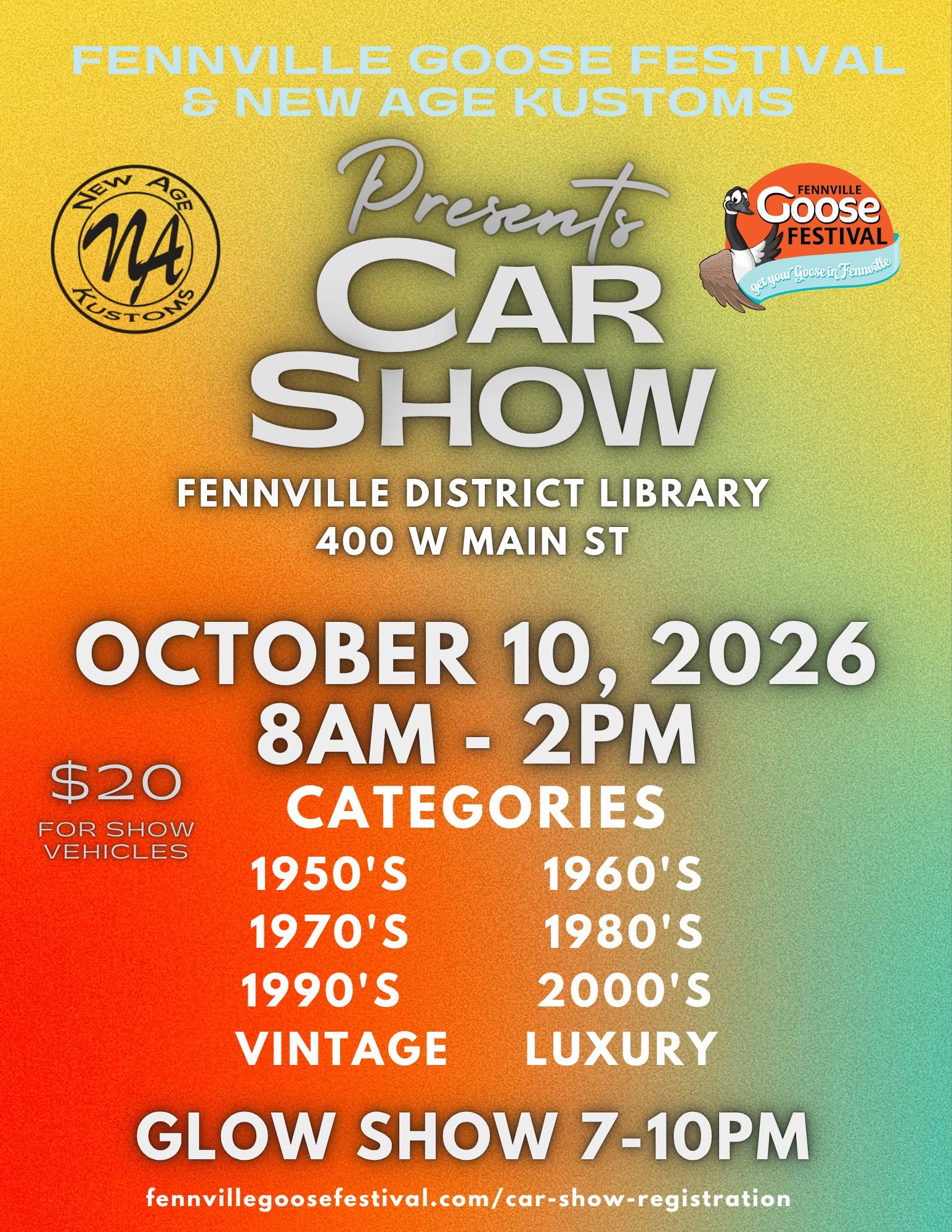 Flyer for Fennville Goose Festival & New Age Kustoms Car Show