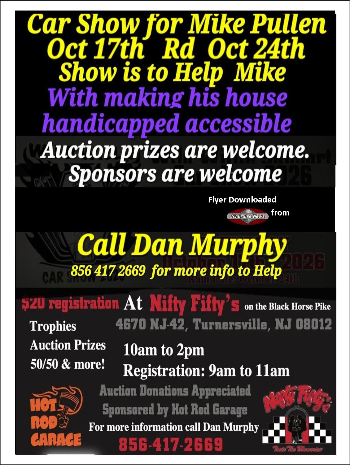 Flyer for Car Show for Mike Pullen