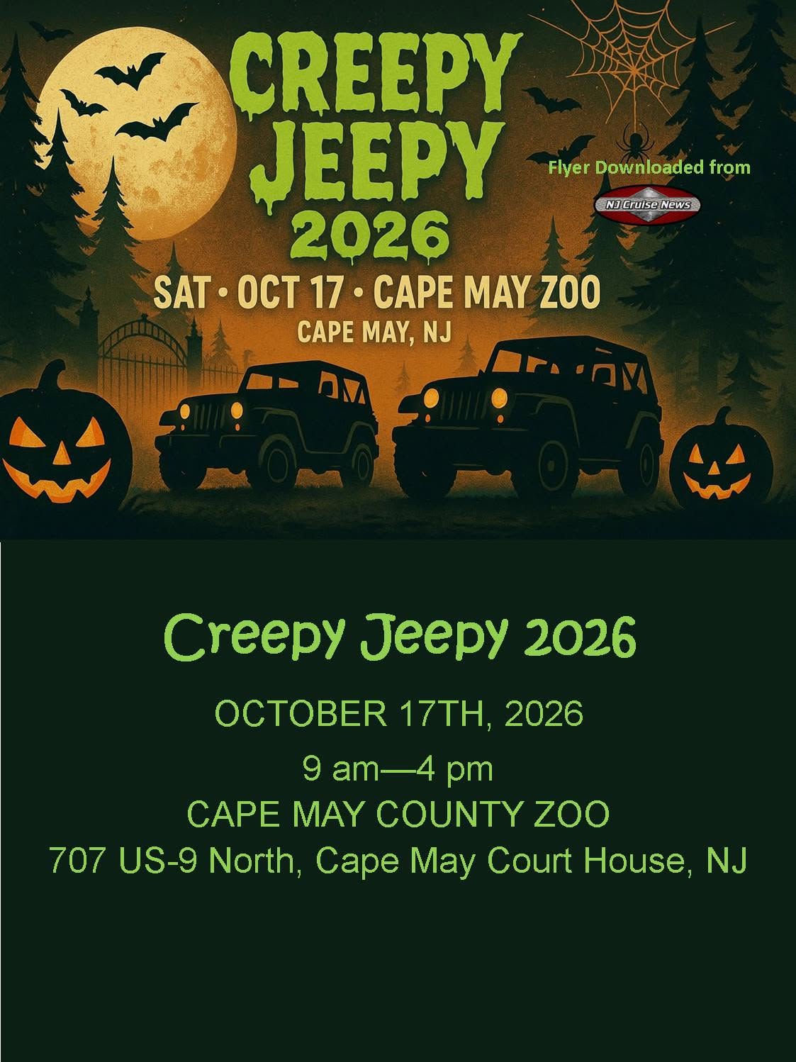Flyer for Creepy Jeepy 2026