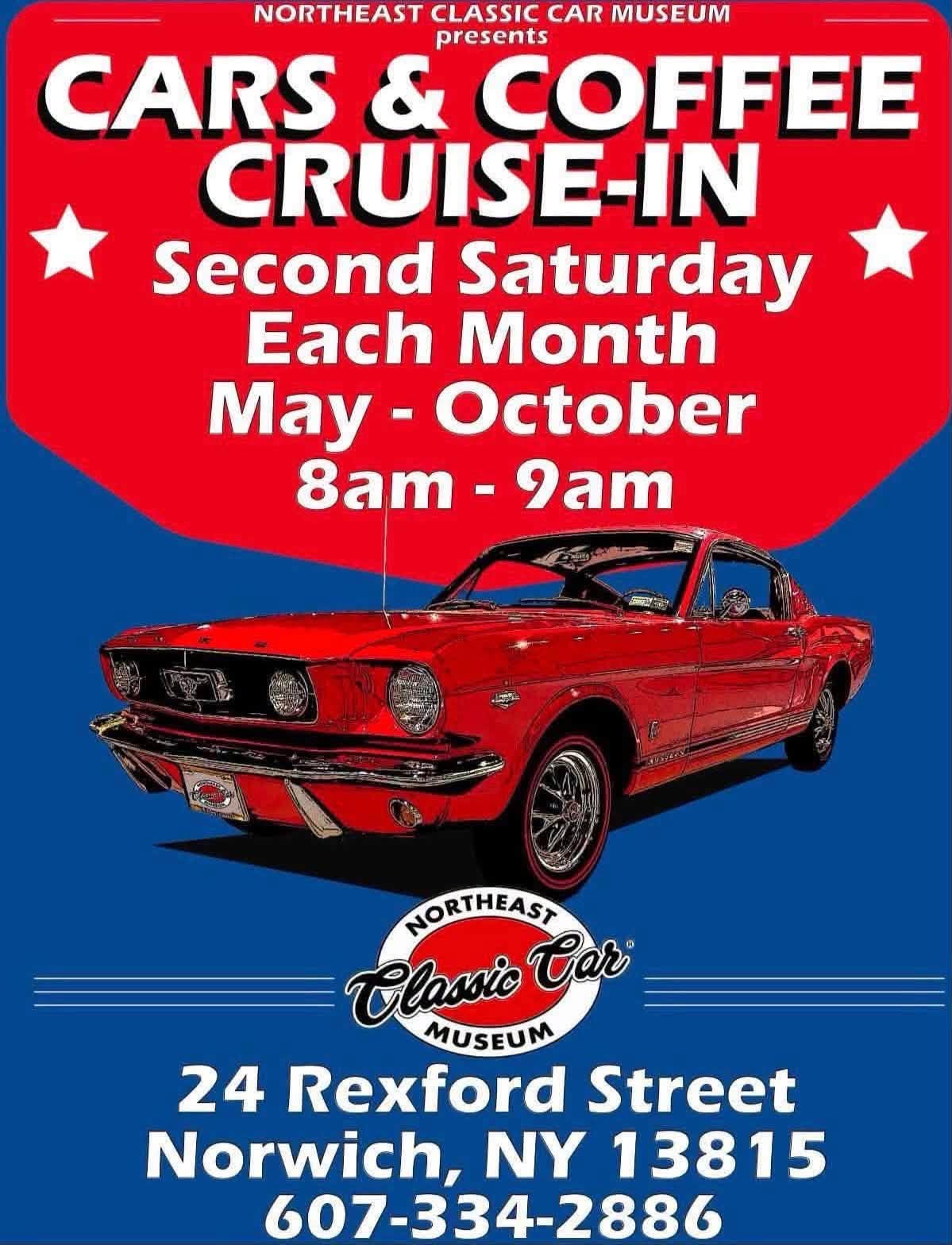 Flyer for Northeast Classic Car Museum Cars & Coffee Cruise-In
