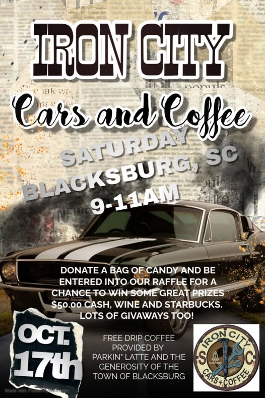 Flyer for Iron City Cars and Coffee