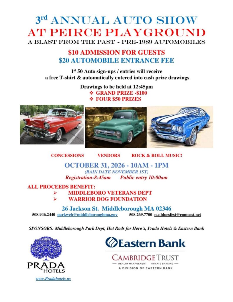 Flyer for 3rd Annual Auto Show at Peirce Playground