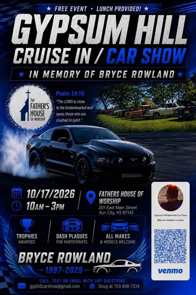 Flyer for Gypsum Hill Cruise In / Car Show