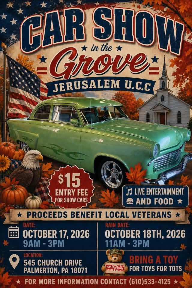 Flyer for Car Show in the Grove at Jerusalem U.C.C.
