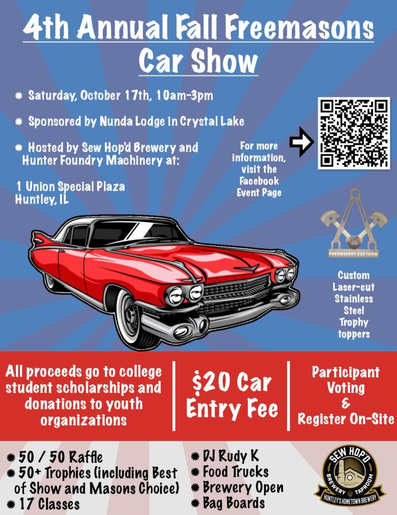 Flyer for 4th Annual Fall Freemasons Car Show