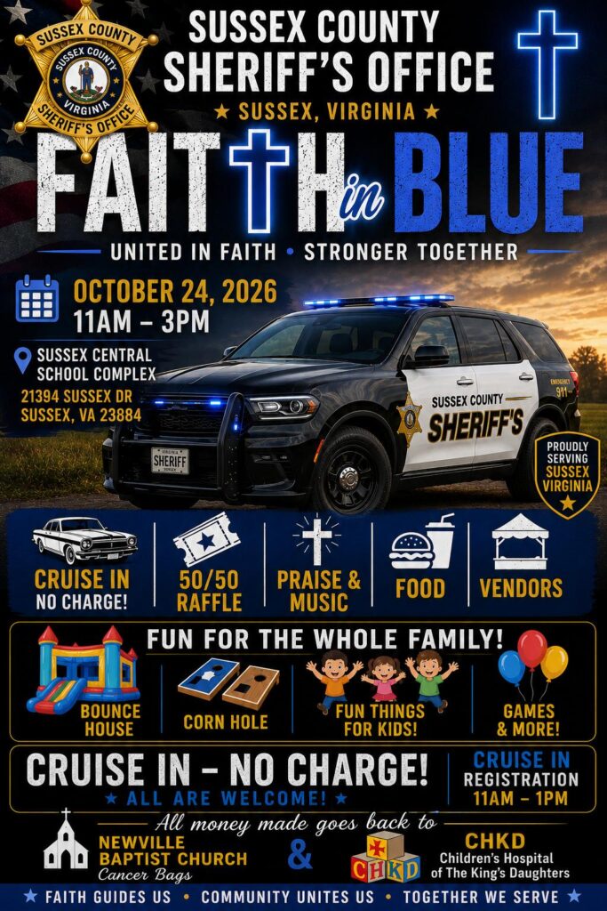 Flyer for Sussex County Sheriff's Office Faith in Blue