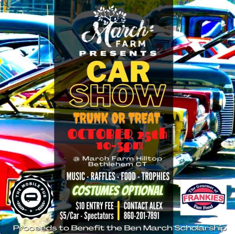 Flyer for March Farm Presents Car Show Trunk or Treat