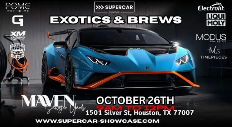 Flyer for Supercar Exotics & Brews