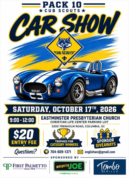 Flyer for Pack 10 Cub Scouts Car Show