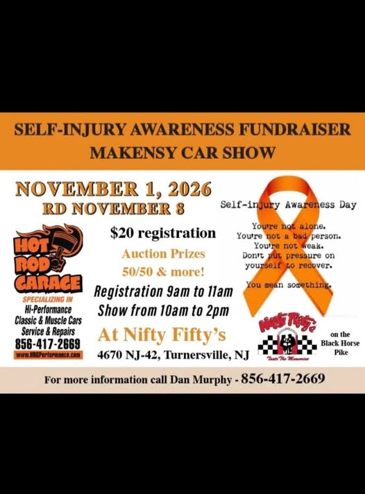Flyer for Self-Injury Awareness Fundraiser Makensy Car Show