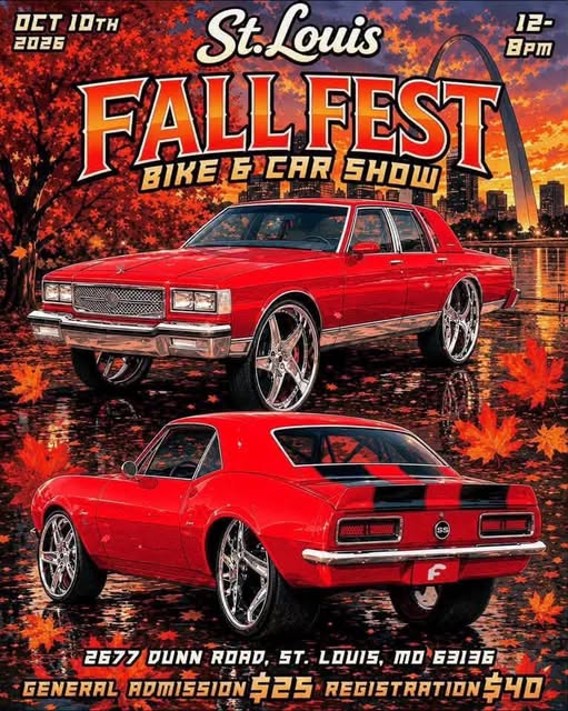 Flyer for St. Louis Fallfest Bike & Car Show