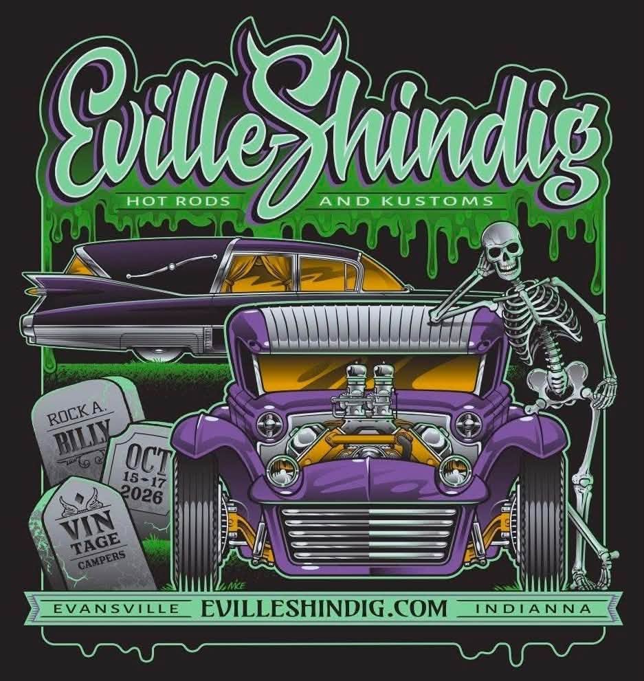 Flyer for Evansville Evil Shindig Hot Rods and Kustoms