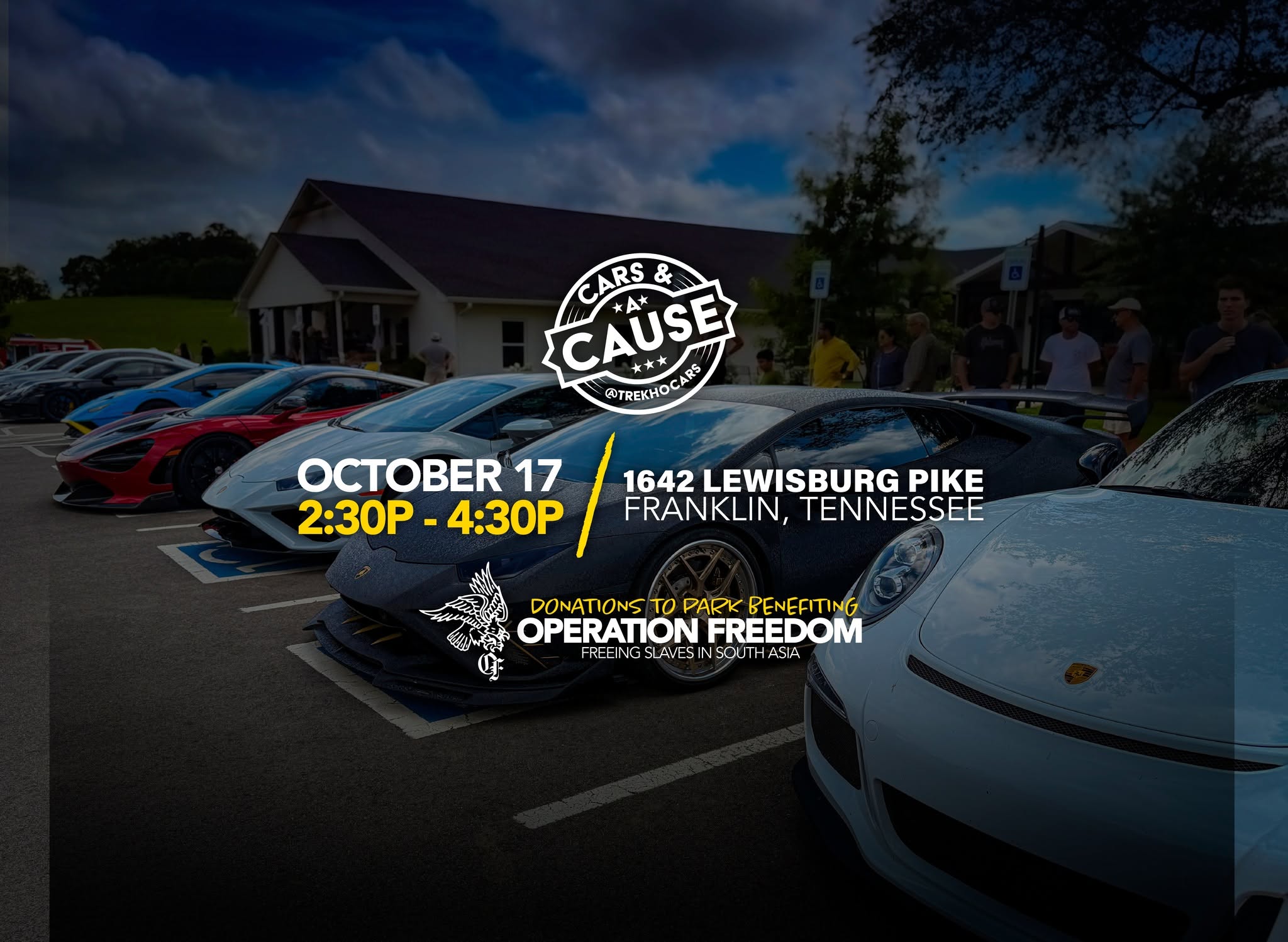 Flyer for Cars & Cause at Trek Ho Cars