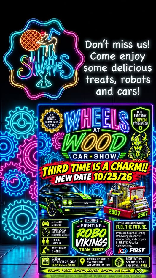 Flyer for Wheels at Wood Car Show