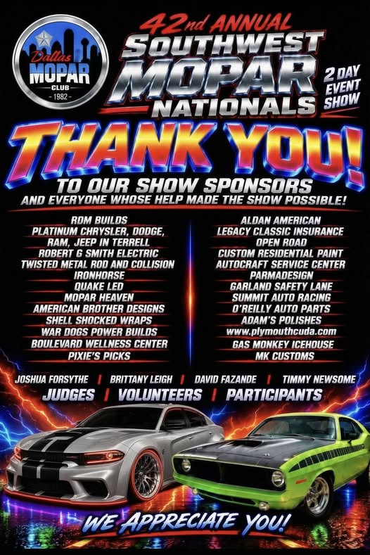Flyer for 42nd Annual Southwest Mopar Nationals