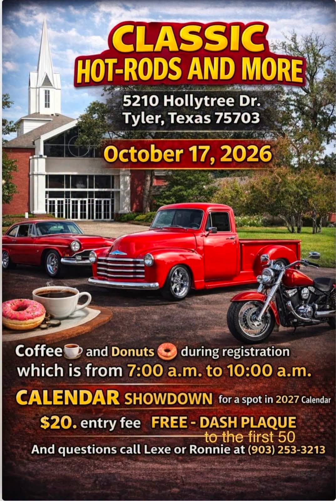 Flyer for Classic Hot-Rods and More Car Show