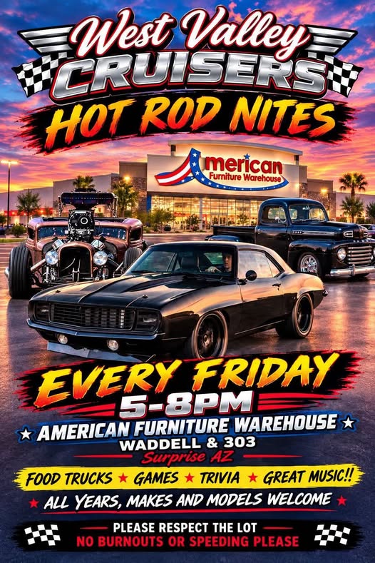 Flyer for West Valley Cruisers Hot Rod Nites