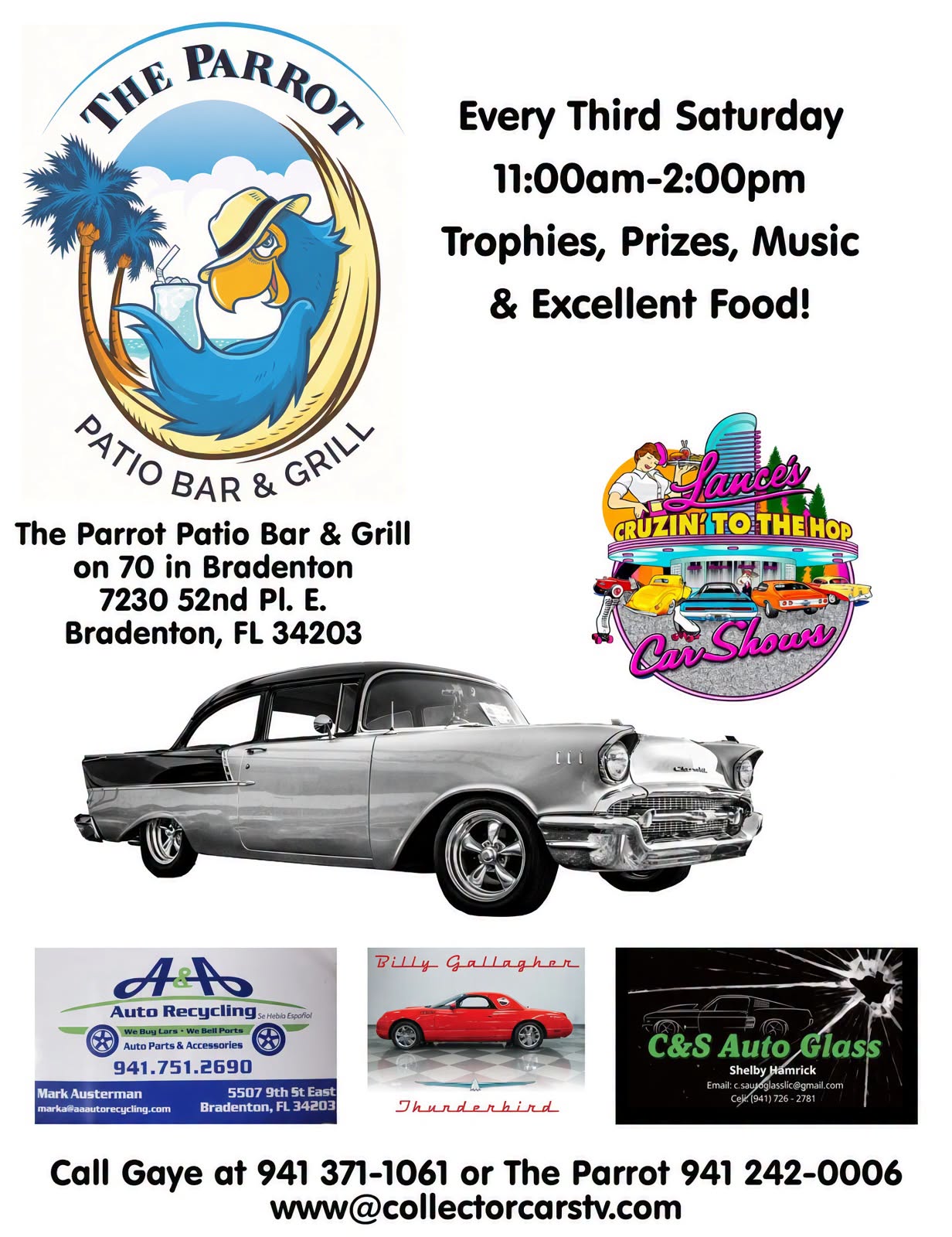 Flyer for James Cruzin' to the Hop Car Show