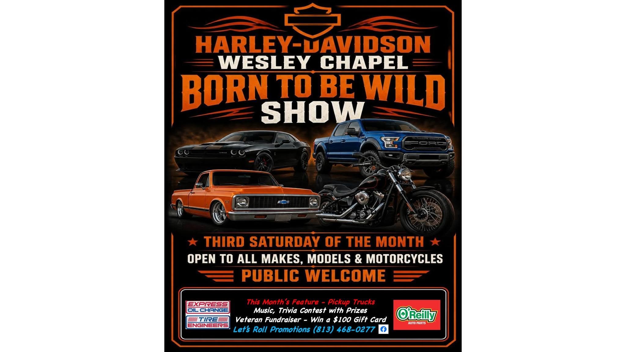 Flyer for Harley-Davidson Wesley Chapel Born to Be Wild Show
