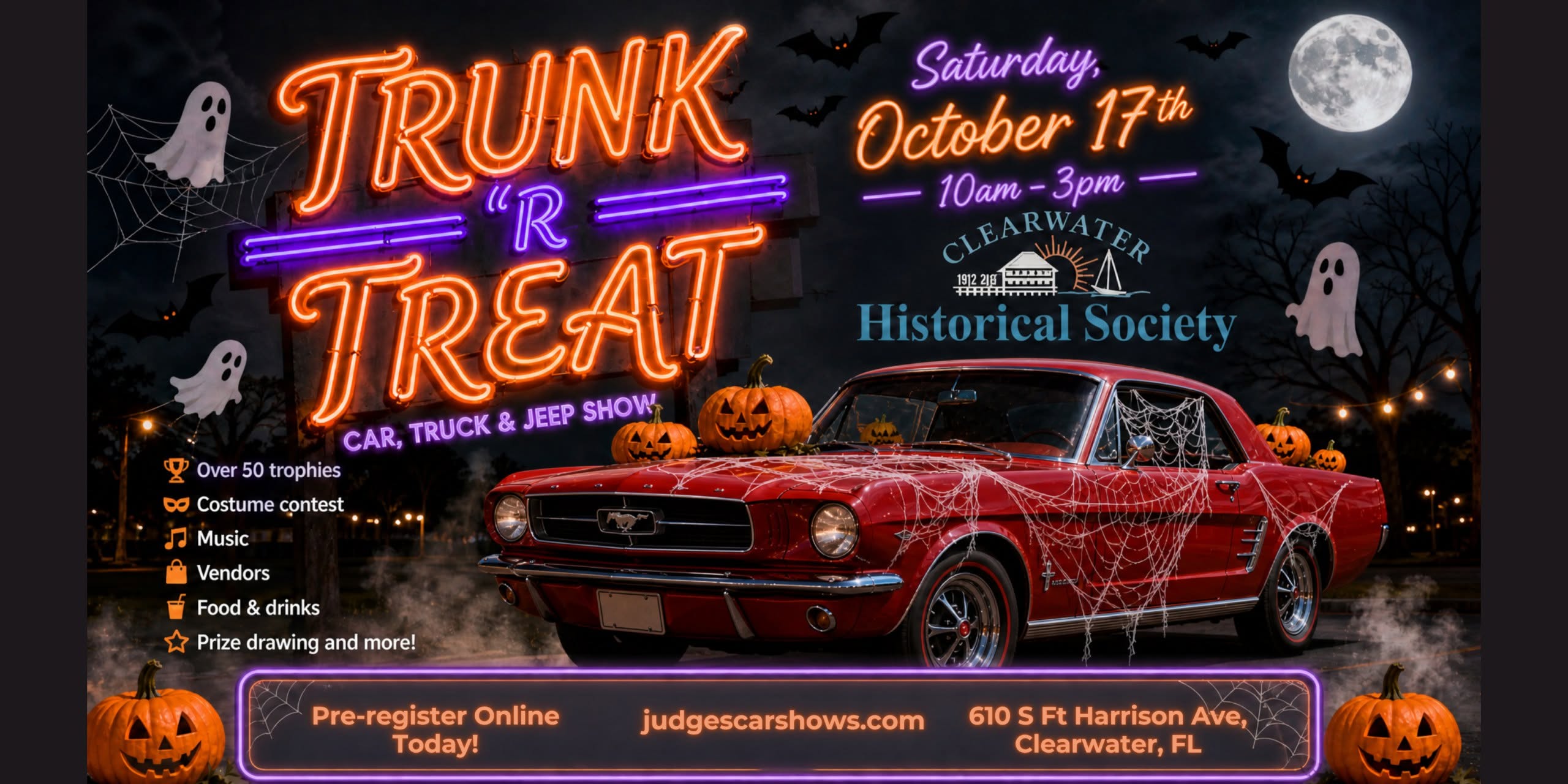 Flyer for Trunk 'R' Treat Car, Truck & Jeep Show - Clearwater Historical Society