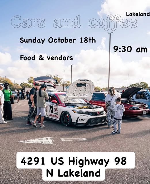 Flyer for Lakeland Cars and Coffee