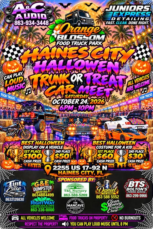 Flyer for Haines City Halloween Trunk or Treat