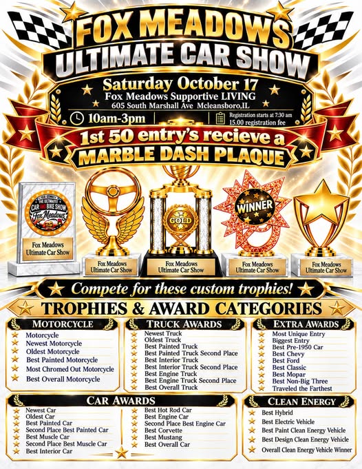Flyer for Fox Meadows Ultimate Car Show