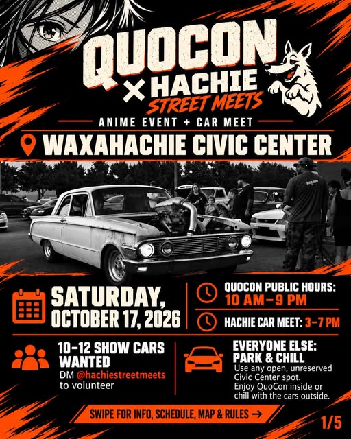 Flyer for QuoCon x Hachie Street Meets