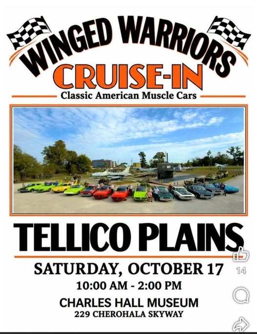 Flyer for Winged Warriors Cruise-In Tellico Plains