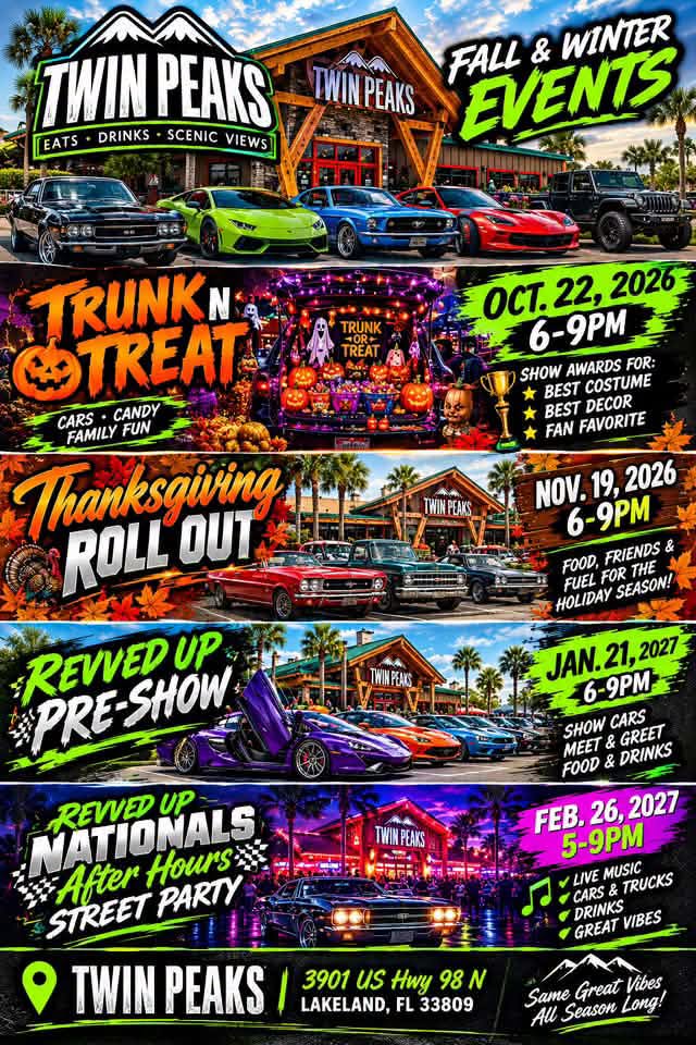 Flyer for Twin Peaks Revved Up Pre-Show