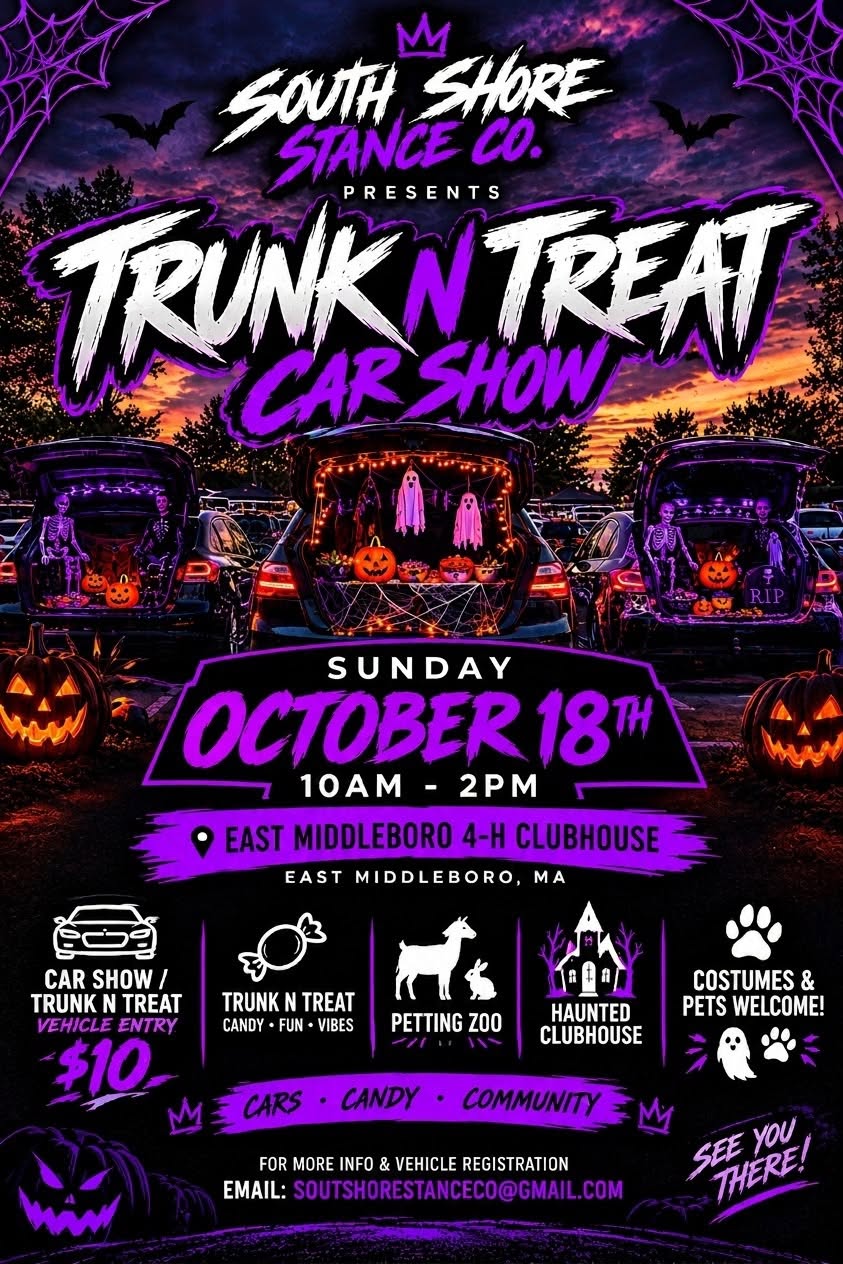 Flyer for South Shore Stance Co. Trunk N Treat Car Show