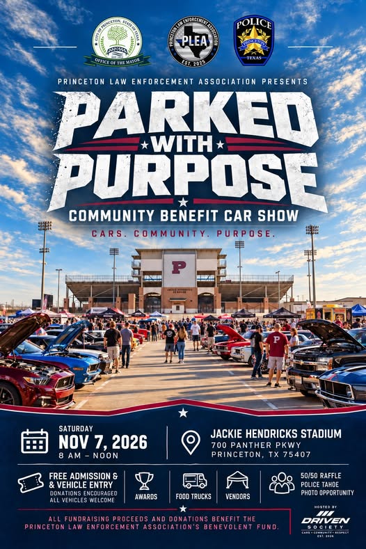 Flyer for Parked With Purpose Community Benefit Car Show