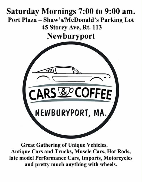 Flyer for Cars & Coffee Newburyport