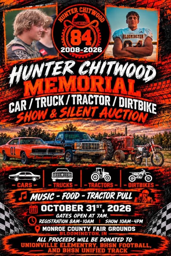 Flyer for Hunter Chitwood Memorial Car/Truck/Tractor/Dirtbike Show & Silent Auction