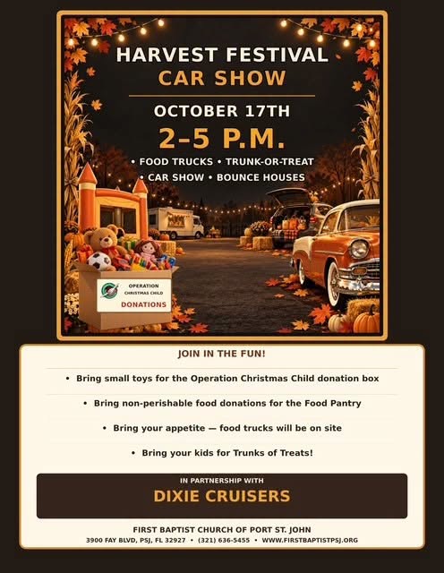 Flyer for Harvest Festival Car Show