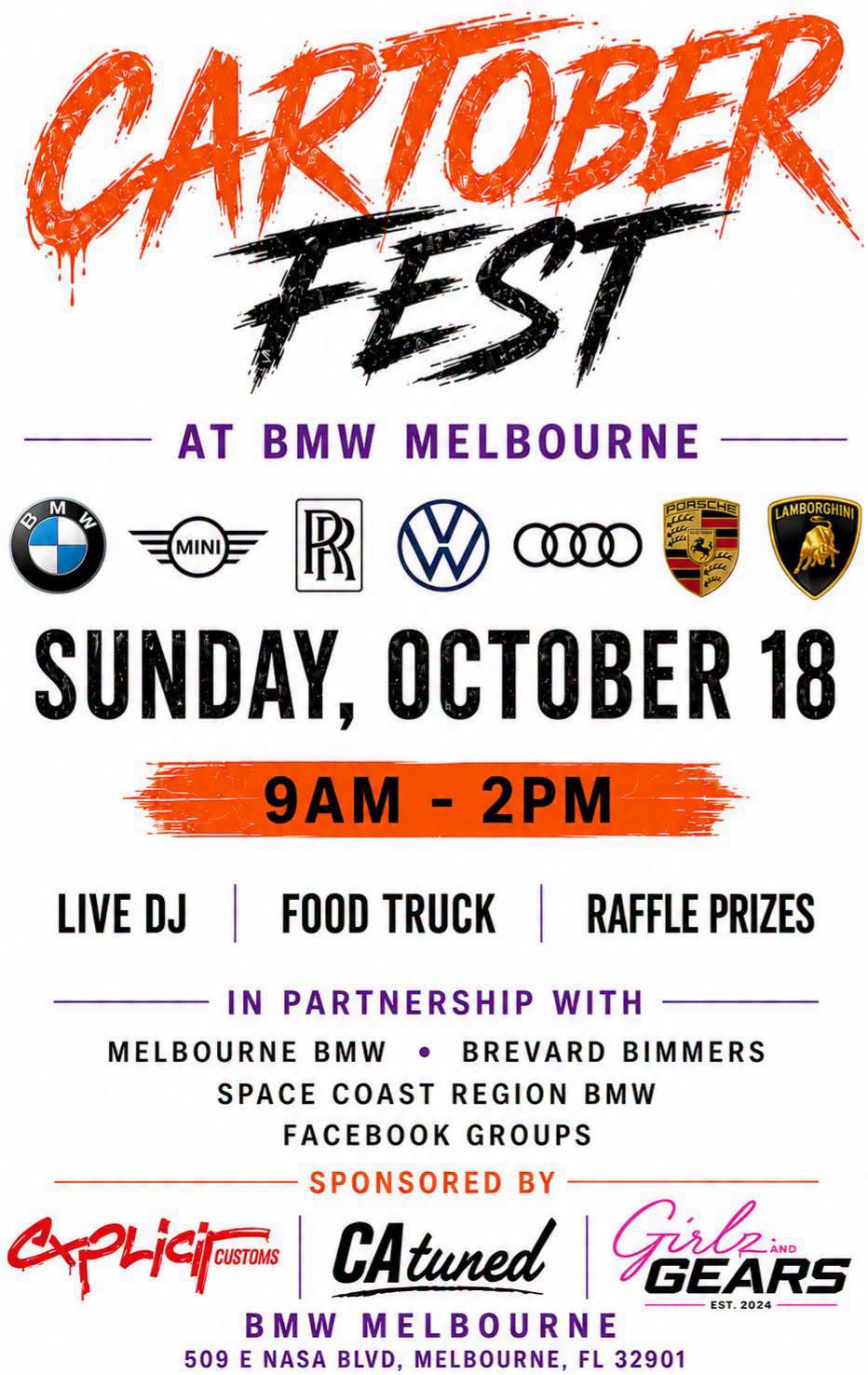 Flyer for Cartober Fest at BMW Melbourne