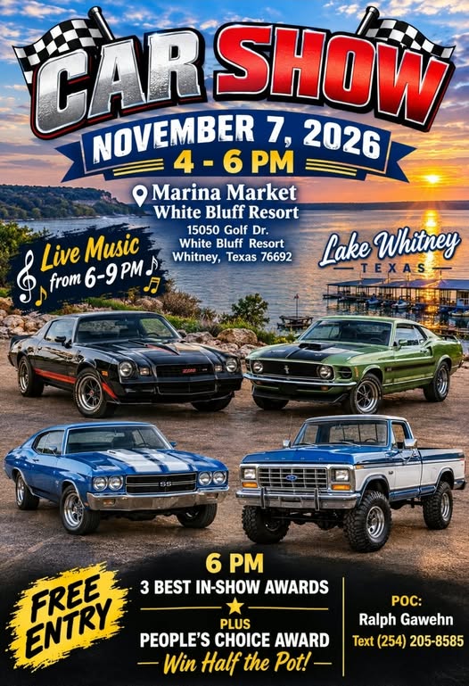Flyer for Lake Whitney Car Show