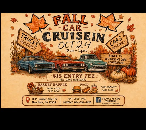 Flyer for Fall Car Cruisein