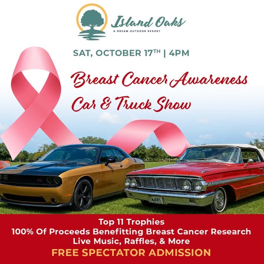 Flyer for Island Oaks Breast Cancer Awareness Car & Truck Show